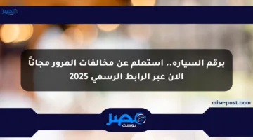 برقم السيارة.. استعلم عن مخالفات المرور مجاناً الآن عبر الرابط الرسمي 2025